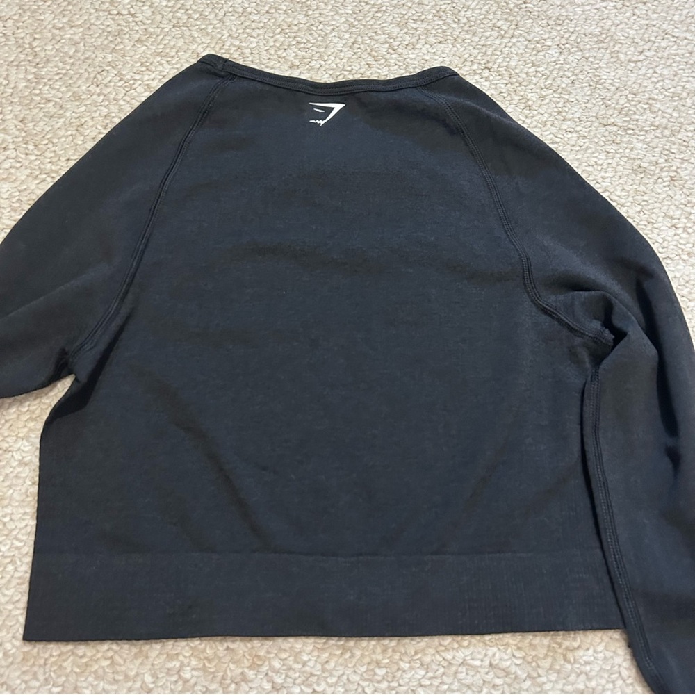 Gymshark Vital Seamless Crop Top women's medium black marl NWT Workout Athletic - Picture 10 of 14